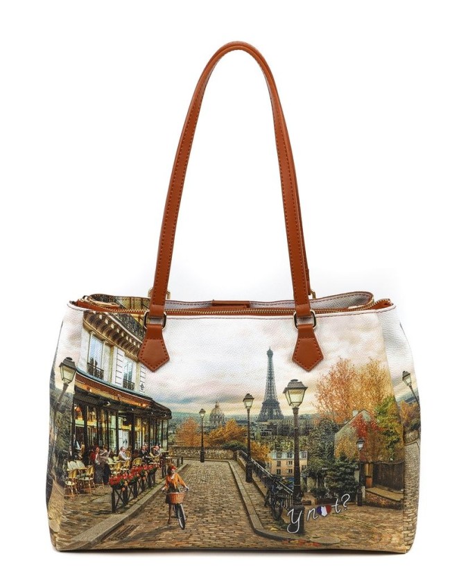 Ynot - Borsa a spalla con manici lunghi in ecopelle Yesbag
