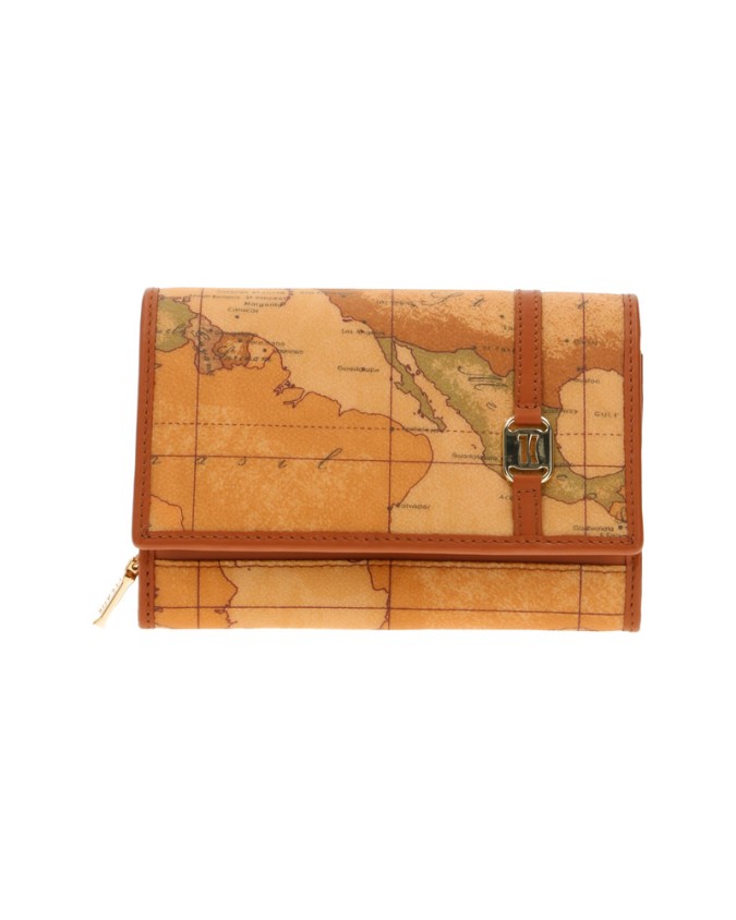 Alviero Martini Prima Classe - Portafoglio donna piccolo in tessuto goffrato con patta