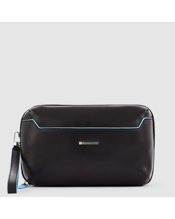 Piquadro - Pochette in pelle a due scomparti Blue Square