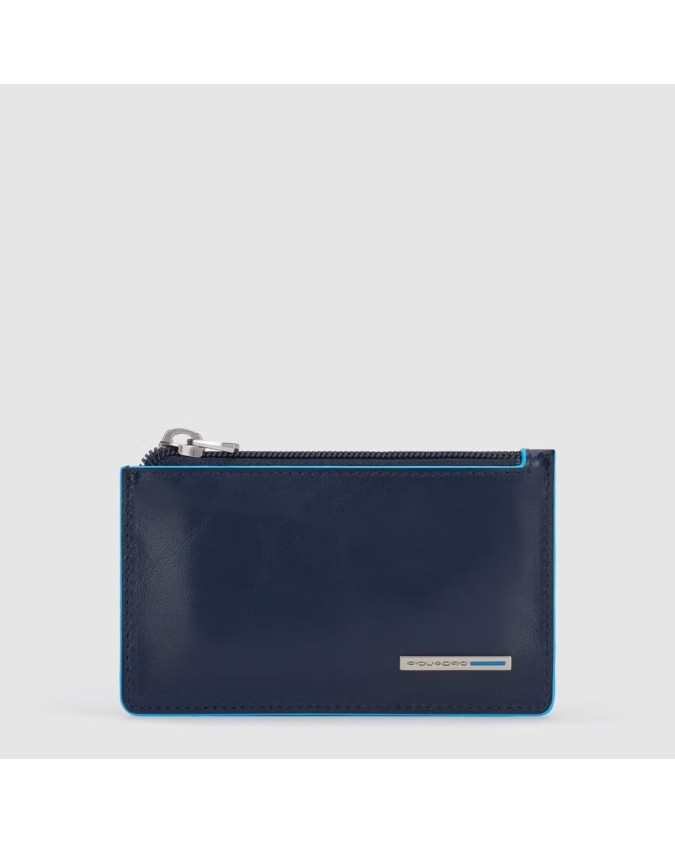 Piquadro - Pochette in pelle sottile con tracolla rimovibile Blue Square
