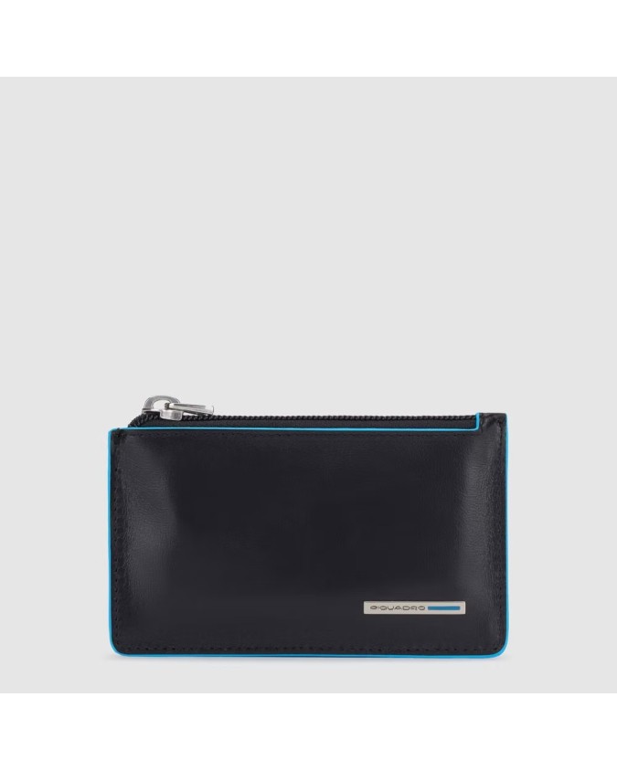Piquadro - Pochette in pelle sottile con tracolla rimovibile Blue Square