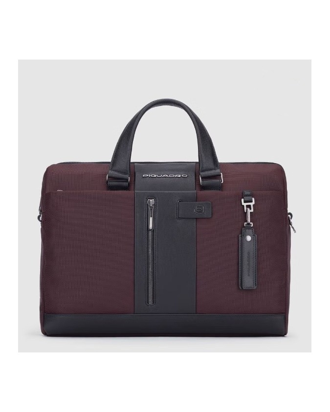 Piquadro - Cartella 2 comparti PC 15,6''  in pelle e tessuto Brief 2