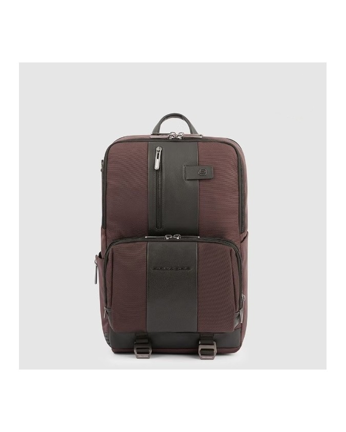 Piquadro - Zaino a due comparti in pelle e tessuto porta pc 15.6'' Brief 2