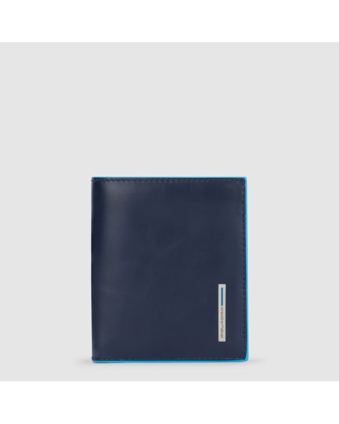Piquadro - Portafoglio uomo verticale con porta monete RFID Blue Square