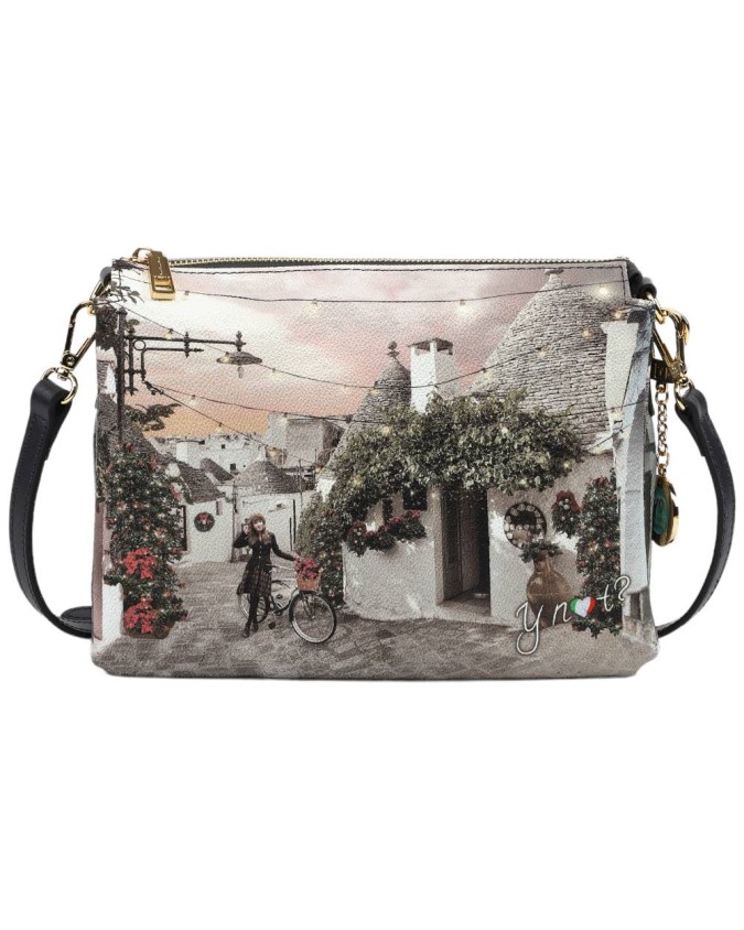 Ynot - Borsa a tracolla a tre scomparti in ecopelle Yesbag
