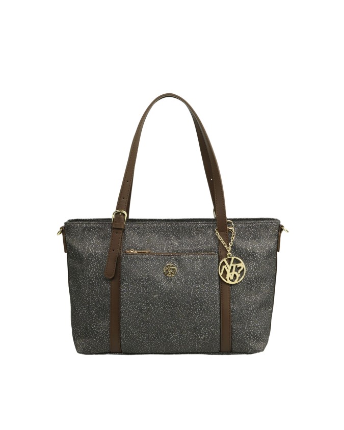 Ynot - Borsa shopping con doppio manico e tasca esterna Cloud