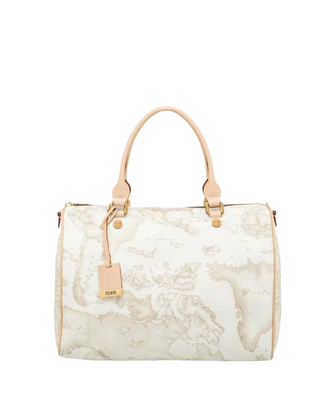 Alviero Martini Prima Classe - Borsa a bauletto grande in tessuto stampato Geo White