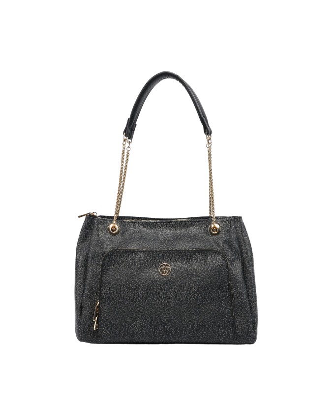 Ynot - Borsa shopping con tasca esterna in Pvc Lux