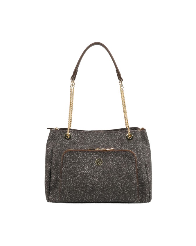 Ynot - Borsa shopping con tasca esterna in Pvc Lux