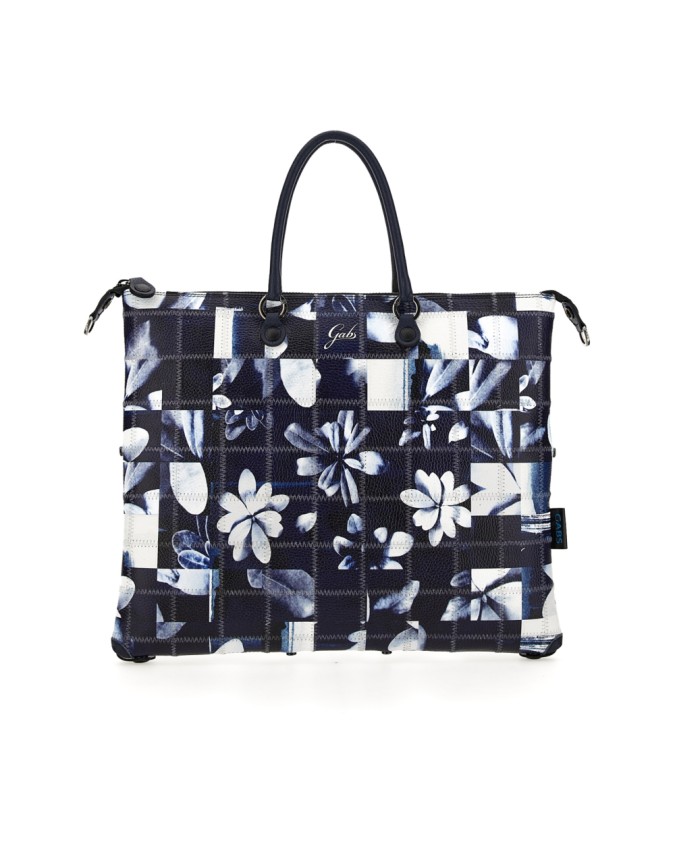 Gabs - Borsa shopper trasformabile in pelle patchwork G3 Plus L Black