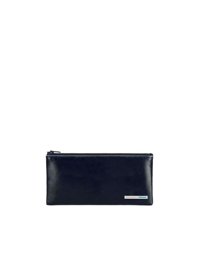 Piquadro - Portachiavi a bustina in pelle con anello Blue Square