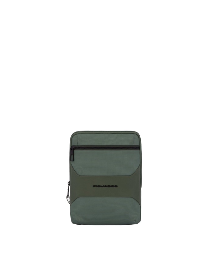 Piquadro - Borsello uomo grande in pelle e tessuto porta Ipad Pro11