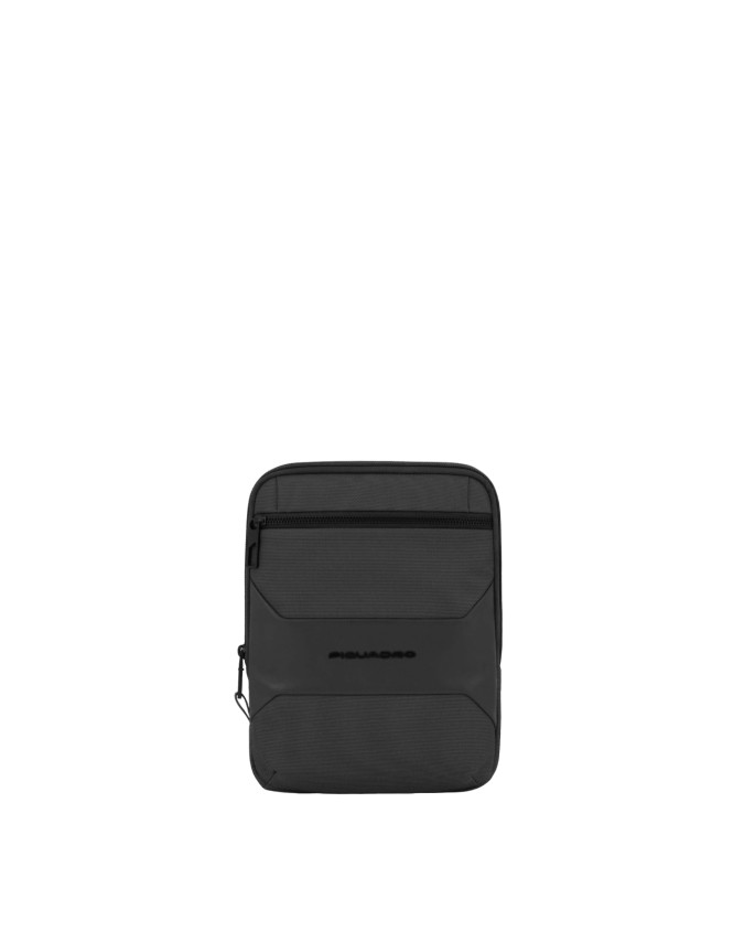 Piquadro - Borsello uomo grande in pelle e tessuto porta Ipad Pro11