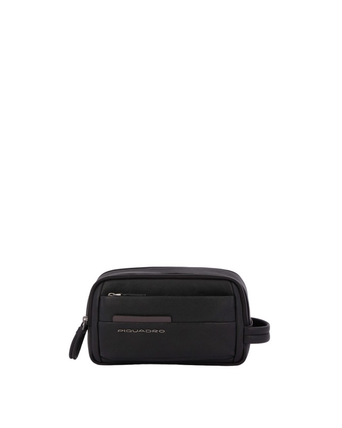 Piquadro - Beauty case in pelle con doppia cerniera