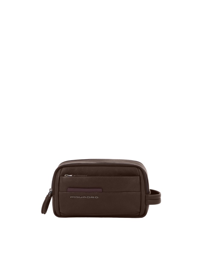 Piquadro - Beauty case in pelle con doppia cerniera