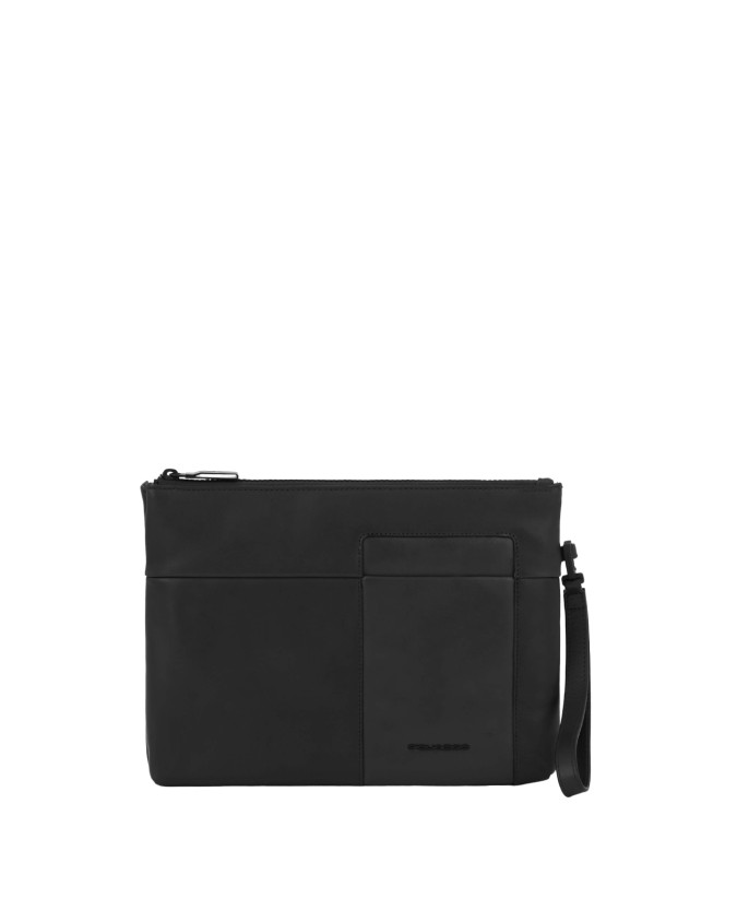Piquadro - Pochette grande in pelle uomo con polsino removibile