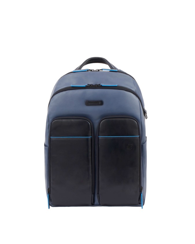 Zaini Porta PC Piquadro - Zaino porta pc 14'' in pelle Blue