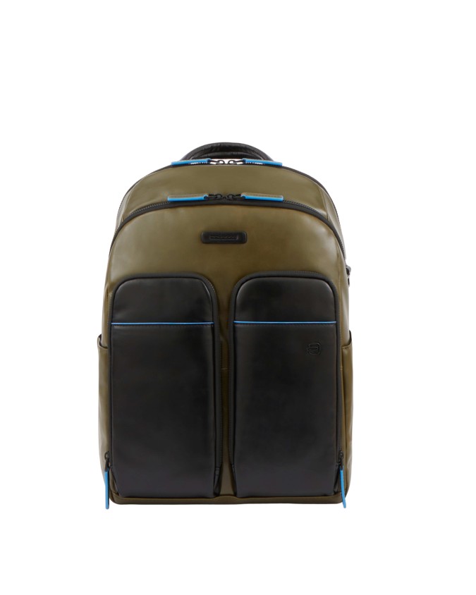 Zaini Porta PC Piquadro - Zaino porta pc 14'' in pelle Blue