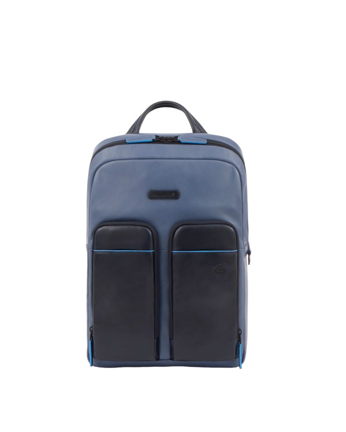 Zaini Porta PC Piquadro - Zaino piatto in pelle con zip porta