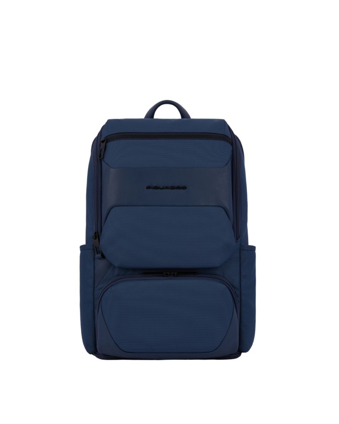 Piquadro - Zaino da bici in pelle e tessuto riciclato porta pc 15,6" Gio