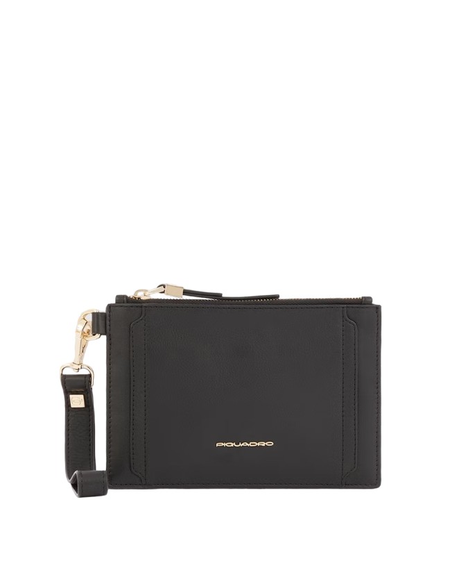 Piquadro - Pochette donna in pelle con manico removibile Circle