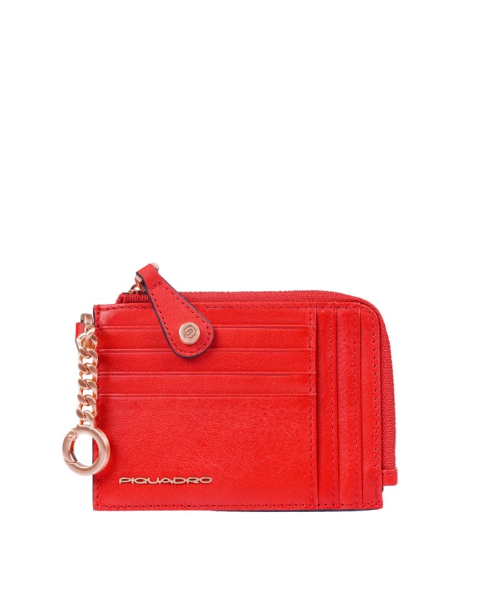 Piquadro - Portamonete donna in pelle con portachiavi Circle