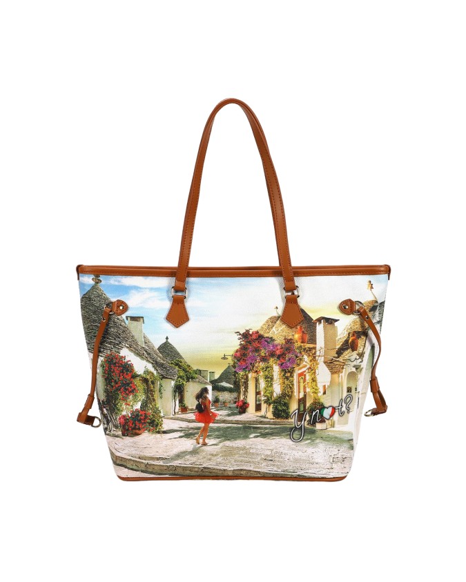 Ynot - Borsa shopping in pvc stampato con doppio manico Yesbag