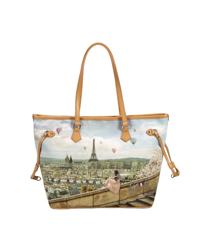 Ynot - Borsa shopping in pvc stampato con doppio manico Yesbag