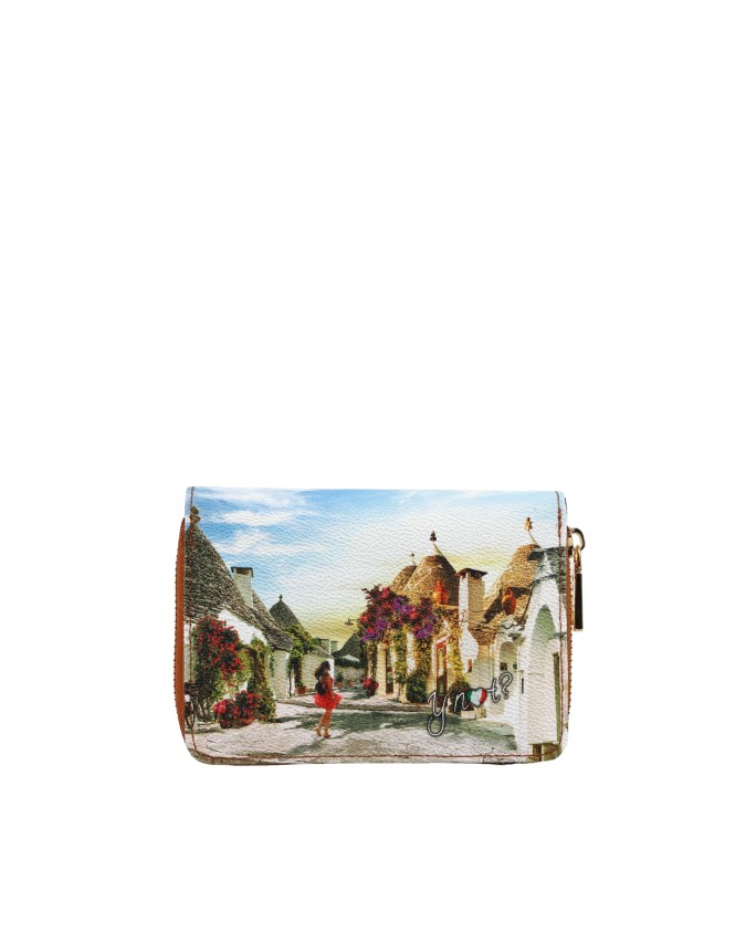 Ynot - Portafoglio donna piccolo con patta in pvc stampato Yesbag