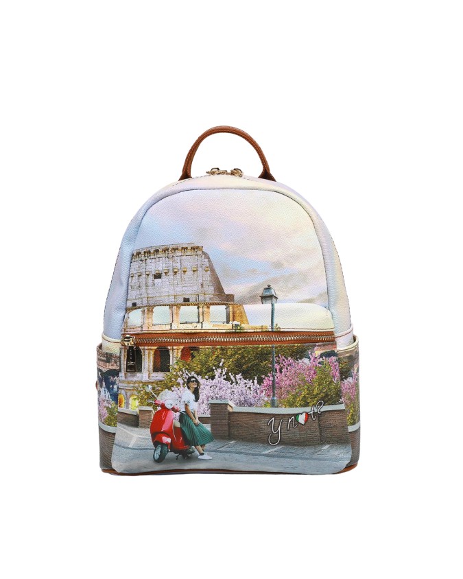 Ynot - Zaino donna con tasca esterna in pvc stampato Yesbag