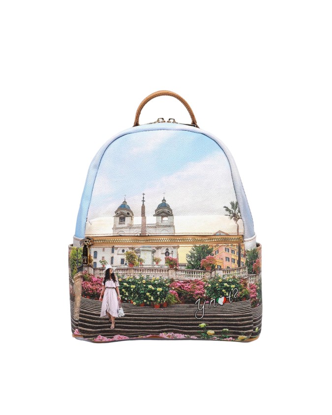 Ynot - Zaino donna con tasca esterna in pvc stampato Yesbag