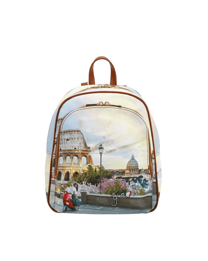 Ynot - Zaino donna con tasca esterna in pvc stampato Yesbag
