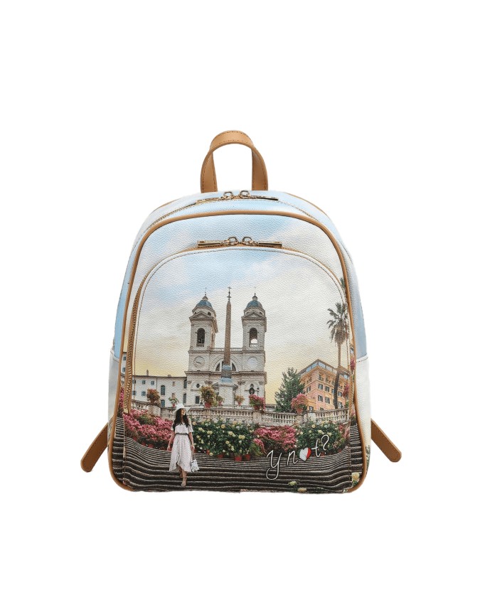 Ynot - Zaino donna con tasca esterna in pvc stampato Yesbag