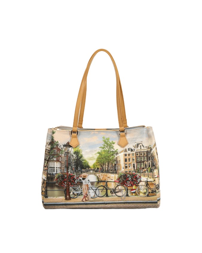 Ynot - Borsa a spalla in pvc stampato Yesbag
