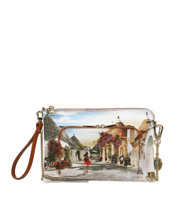 Ynot - Clutch con manico removibile in pvc stampato Ynot