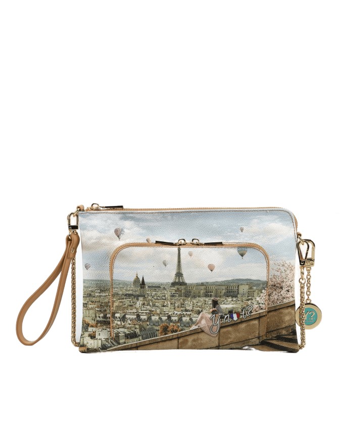 Ynot - Clutch con manico removibile in pvc stampato Ynot