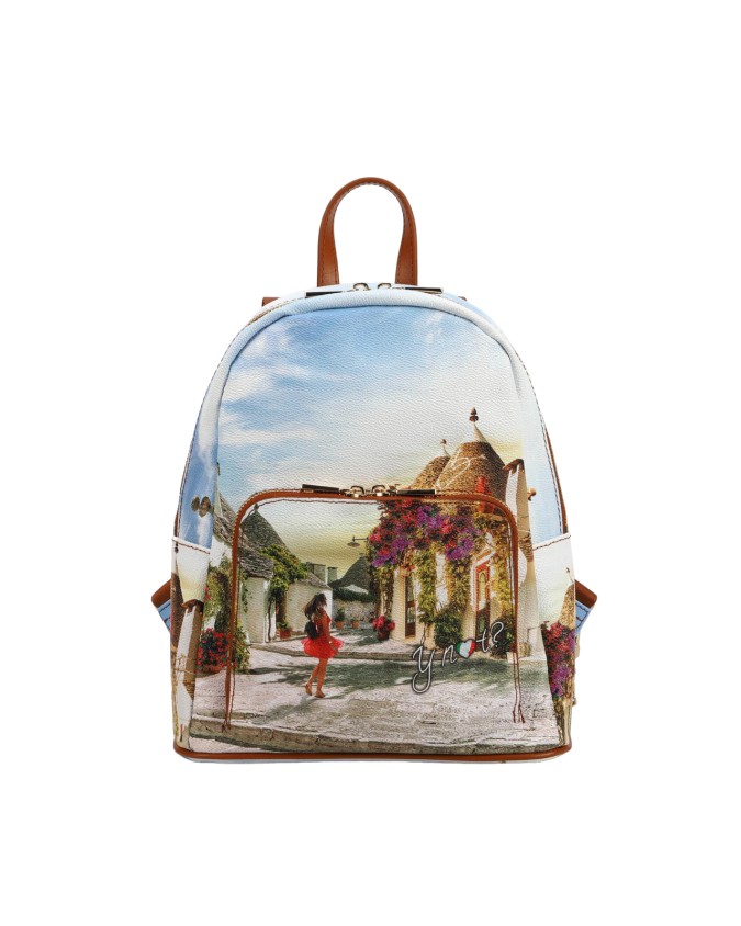 Ynot - Zaino in pvc stampato con tasca esterna Yesbag