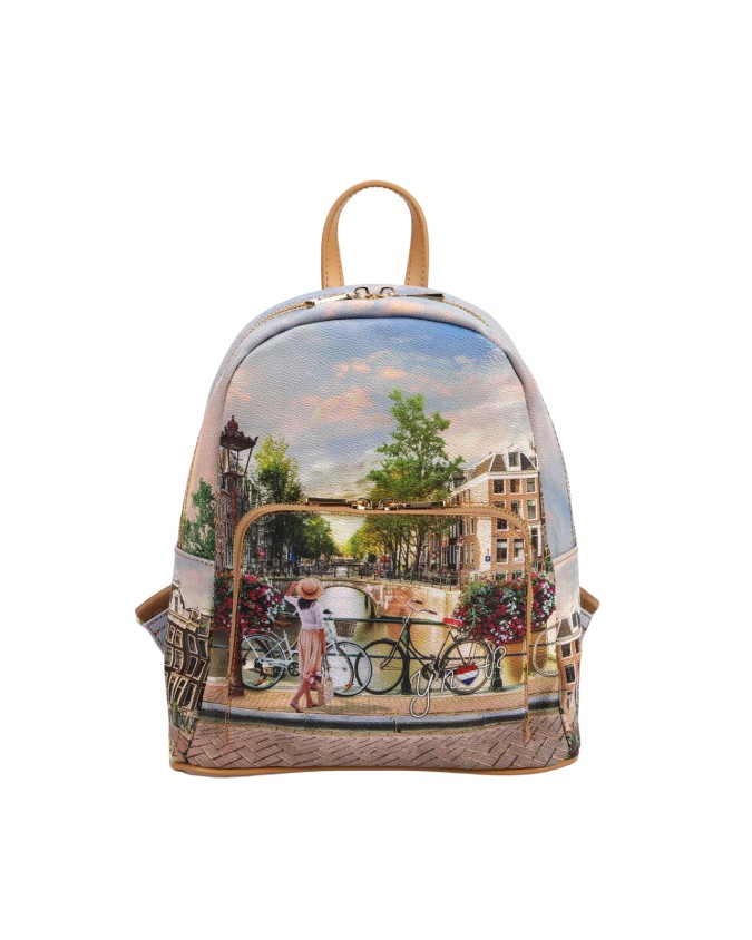 Ynot - Zaino in pvc stampato con tasca esterna Yesbag