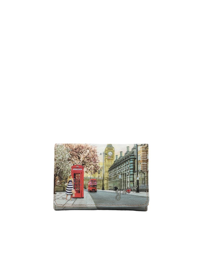 Ynot - Portafoglio piccolo con patta in pvc stampato Yesbag