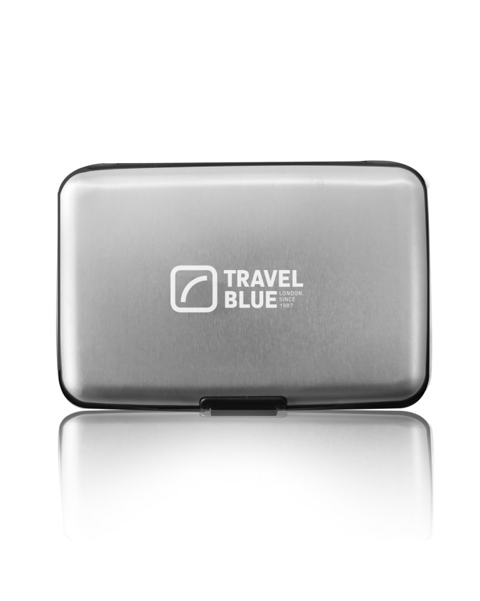Travel Blue - Porta carte di credito in alluminio e ABS RFID