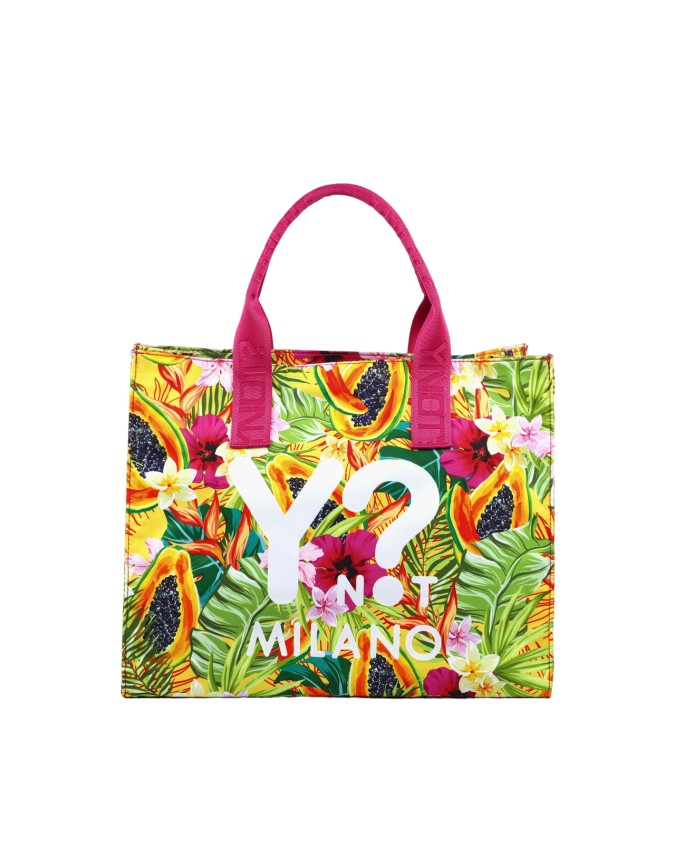 Ynot - Borsa Tote in tessuto con doppio manico Fruits