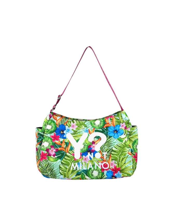 Ynot - Borsa Hobo sotto spalla in tessuto Fruits