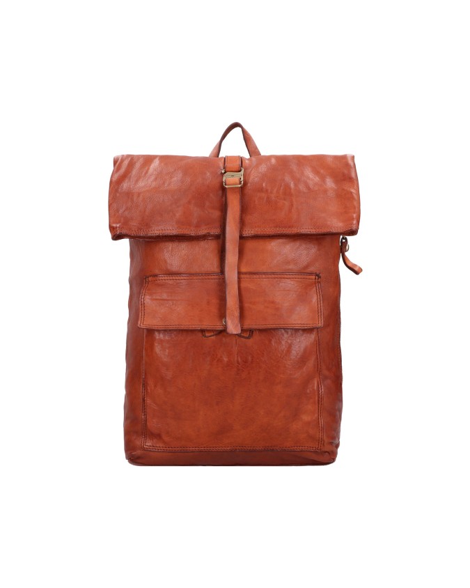 Campomaggi - Zaino rolltop in pelle con tasca esterna Ginepro