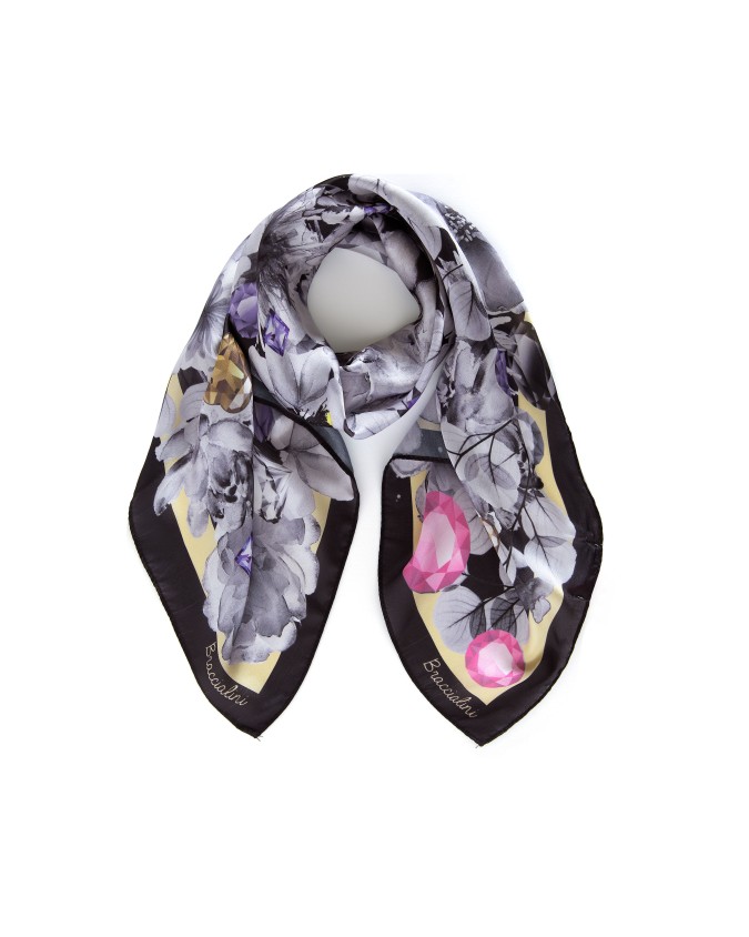 Braccialini - Foulard squadrato donna in tessuto con stampa floreale