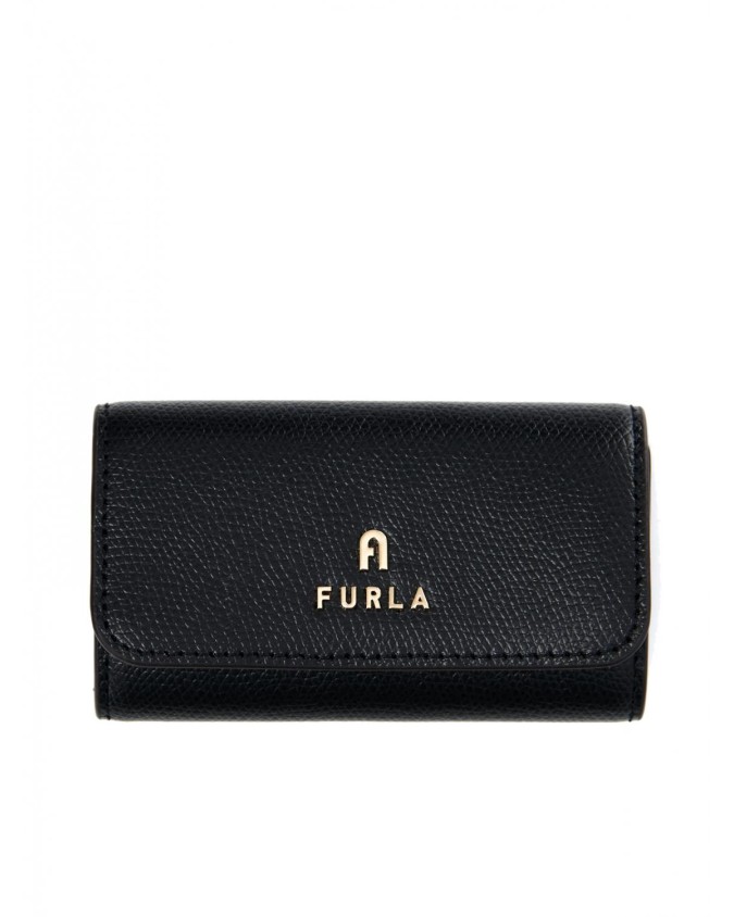 Furla - Portachiavi con ganci in pelle Camelia