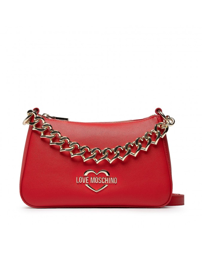 Love Moschino - Borsa mezzaluna in pelle sintetica con manico e catenella