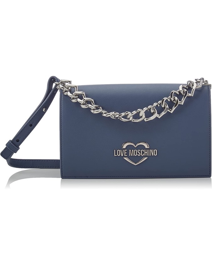 Love Moschino - Borsa a tracolla con catena e logo frontale