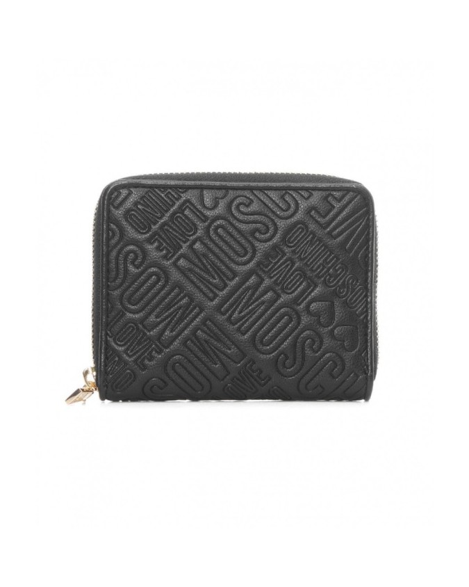 Love Moschino - Portafoglio piccolo in pelle sintetica logo all over