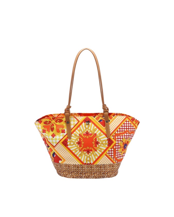 Ynot - Borsa shopping in tessuto con doppio manico media Sicily