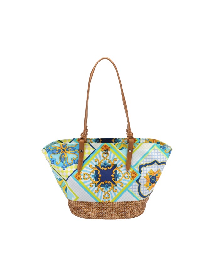 Ynot - Borsa shopping in tessuto con doppio manico media Sicily